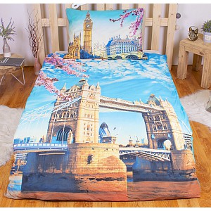 Bavlněné povlečení 140x200+70x90 London sky