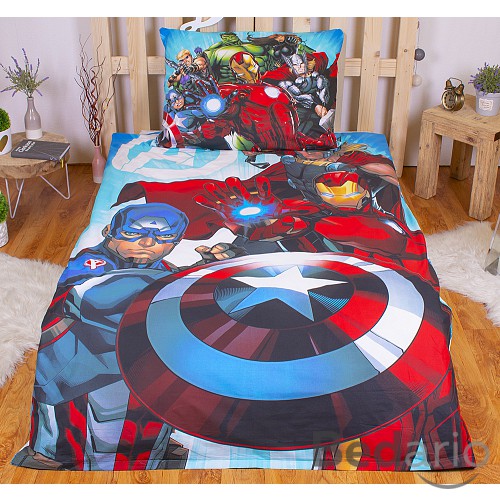 Bavlněné povlečení 140x200+70x90 Avengers lightings ve tmě svítí