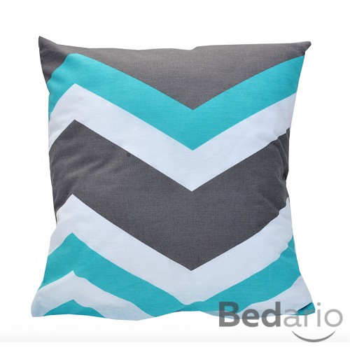 Bavlněný povlak cikcak tyrkysový 40x40