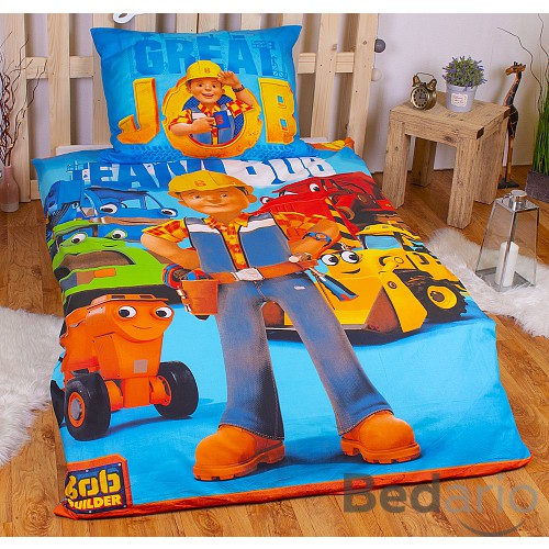 Bavlněné povlečení Bořek stavitel a pomocníci 140x200+70x90