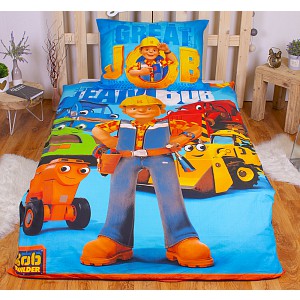 Bavlněné povlečení Bořek stavitel a pomocníci 140x200+70x90