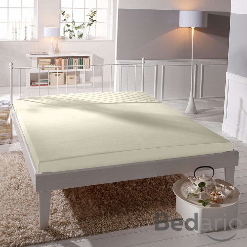 Jersey prostěradlo lycra DeLuxe 180x200 - Krémová