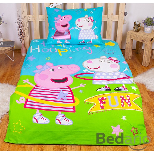 Bavlněné povlečení 140x200+70x90 Peppa a Zuzka