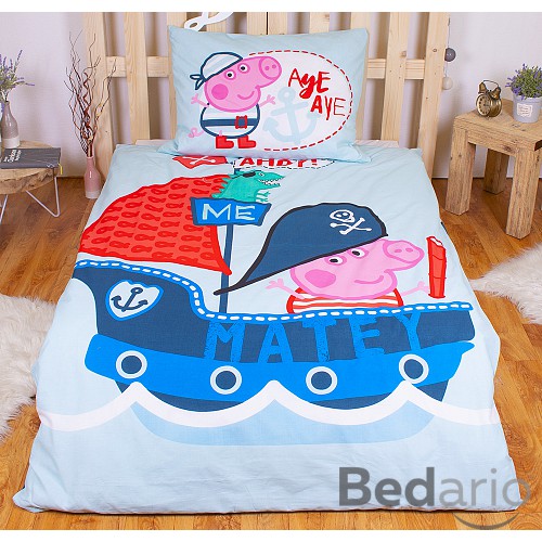 Bavlněné povlečení 140x200+70x90 Piráti Peppa a Tom