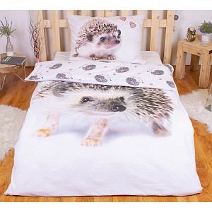 Bavlněné povlečení 140x200+70x90 Ježek