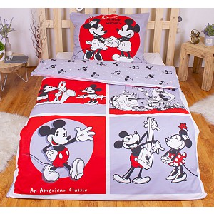 Bavlněné povlečení 140x200+70x90 Mickey & Minnie Classics