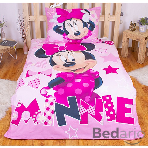 Bavlněné povlečení 140x200+70x90 Minnie pink ve tmě svítí