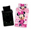 Bavlněné povlečení 140x200+70x90 Minnie pink ve tmě svítí