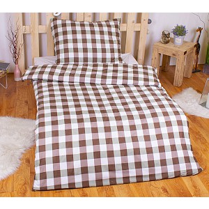Povlečení mikrovlákno LIMITED 140x200+70x90 Kostičky hnědo-zelené