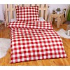 Povlečení mikrovlákno LIMITED 140x200+70x90 Kostičky hnědo-červené