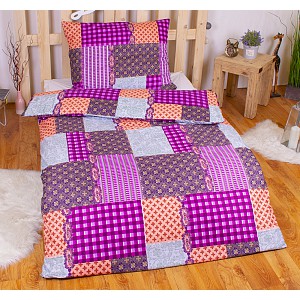 Povlečení mikrovlákno LIMITED 140x200+70x90 Patchwork vínový