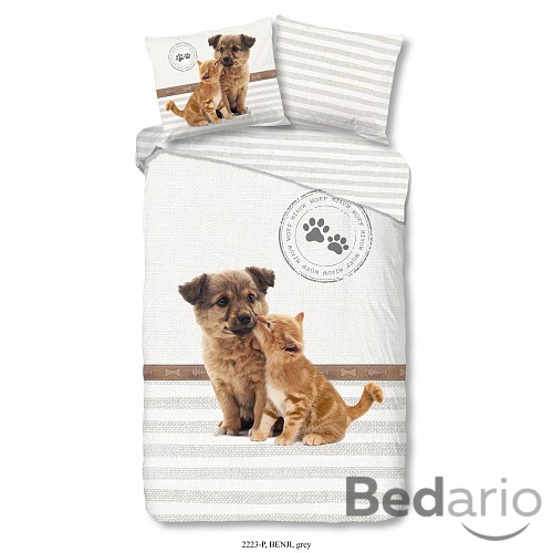 Bavlněné povlečení Good morning 140x200+70x90 Puppy & Kitten