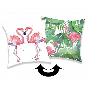 Polštářek s flitry 40x40 Flamingo