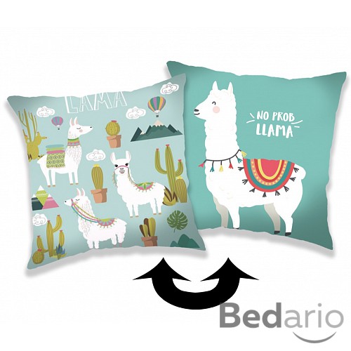 Polštářek s flitry 40x40 Lama