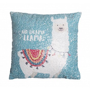 Polštářek s flitry 40x40 Lama