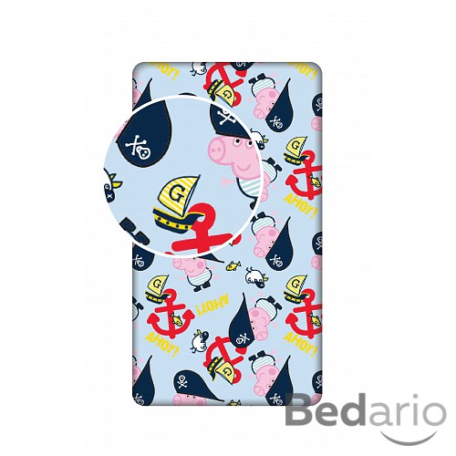 Dětské bavlněné prostěradlo 90x200 Piráti Peppa a Tom