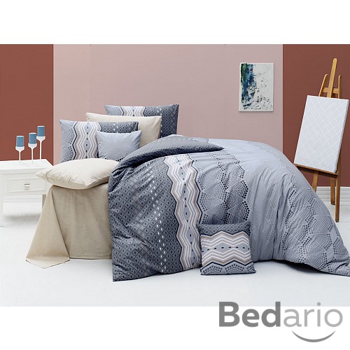 Bavlněné povlečení EKINOKS šedý 220x200+2x70x90