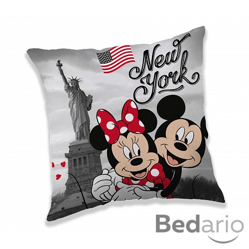 Dekorační polštářek 40x40 cm - Mickey & Minnie v NY