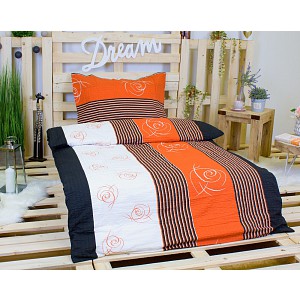 Krepové povlečení DELUXE - Červená poupata