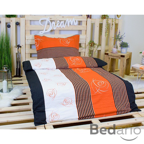 Krepové povlečení DELUXE - Červená poupata