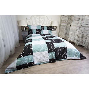 Krepové povlečení - Šedočerné šachy