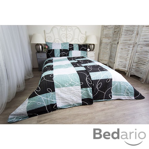 Krepové povlečení - Šedočerné šachy