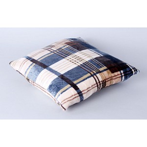 Povlak na polštářek mikroflanel - Modré káro