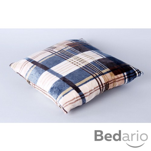 Povlak na polštářek mikroflanel - Modré káro