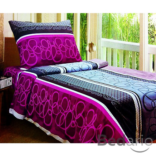 Povlečení na dvě lůžka 140x200+70x90 Lida Design Fialová vlna