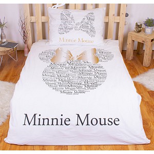 Bavlněné povlečení Minnie GOLD 140x200+70x90 třpytí se