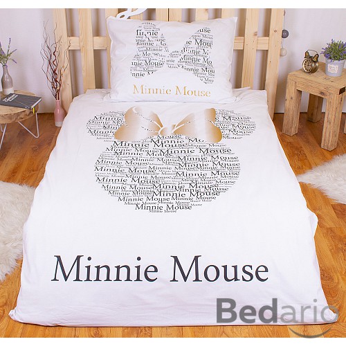 Bavlněné povlečení Minnie GOLD 140x200+70x90 třpytí se