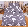 Krepové povlečení ECONOMY 140x200+70x90 Šedé hvězdičky