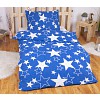Krepové povlečení ECONOMY 140x200+70x90 Modré hvězdičky