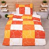 Krepové povlečení ECONOMY 140x200+70x90 Oranžové šachy