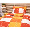 Krepové povlečení ECONOMY 140x200+70x90 Oranžové šachy