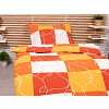 Krepové povlečení ECONOMY 140x200+70x90 Oranžové šachy