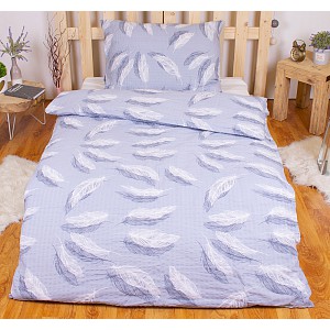 Krepové povlečení ECONOMY 140x200+70x90 Šedá pírka