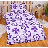 Krepové povlečení ECONOMY 140x200+70x90 Fialové květy