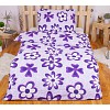 Krepové povlečení ECONOMY 140x200+70x90 Fialové květy