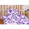 Krepové povlečení ECONOMY 140x200+70x90 Fialové květy