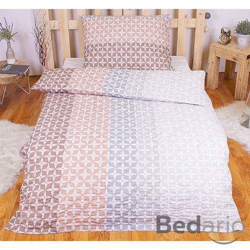 Krepové povlečení PREMIUM 140x200+70x90 Brown spikes