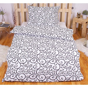 Polybavlna povlečení PREMIUM 140x200+70x90 Černobílý orient