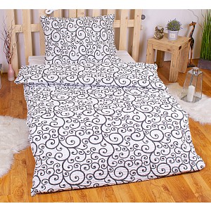 Polybavlna povlečení PREMIUM 140x200+70x90 Černobílý orient