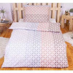 Polybavlna povlečení PREMIUM 140x200+70x90 Brown spikes