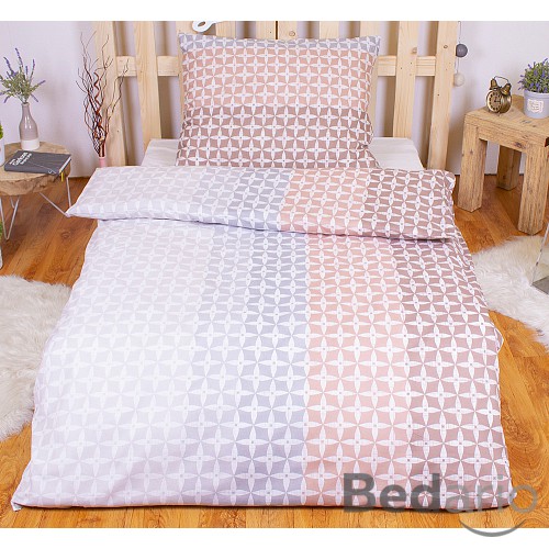 Polybavlna povlečení PREMIUM 140x200+70x90 Brown spikes