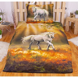 3D povlečení 140x200+70x90 Jednorožec