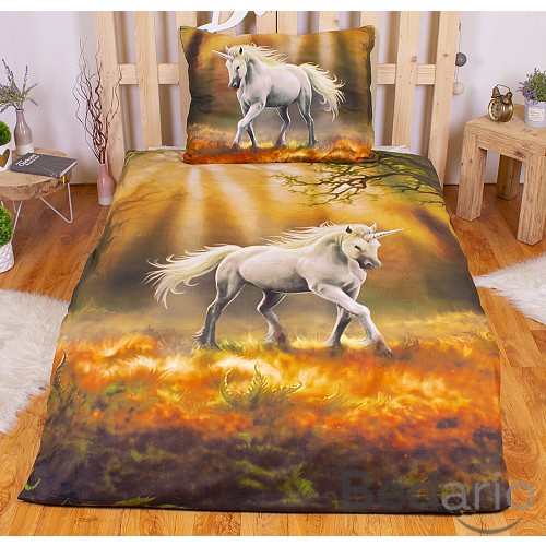 3D povlečení 140x200+70x90 Jednorožec