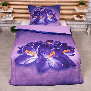 3D povlečení 140x200+70x90 Krokus
