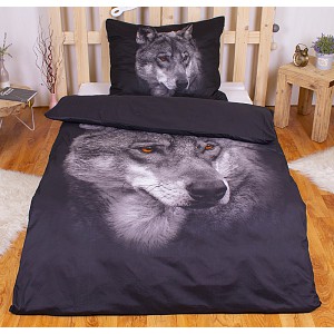 3D povlečení 140x200+70x90 Wolf