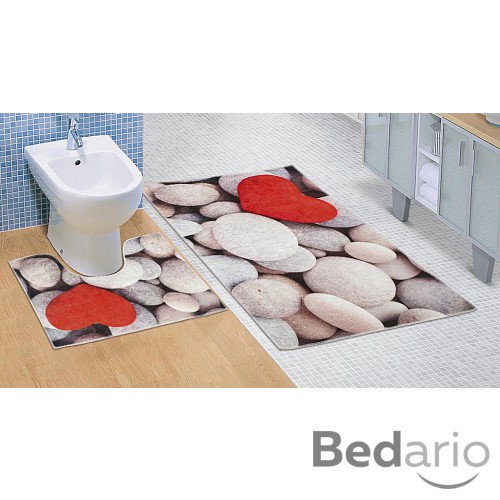 Koupelnová a WC předložka Světlé kameny 3D